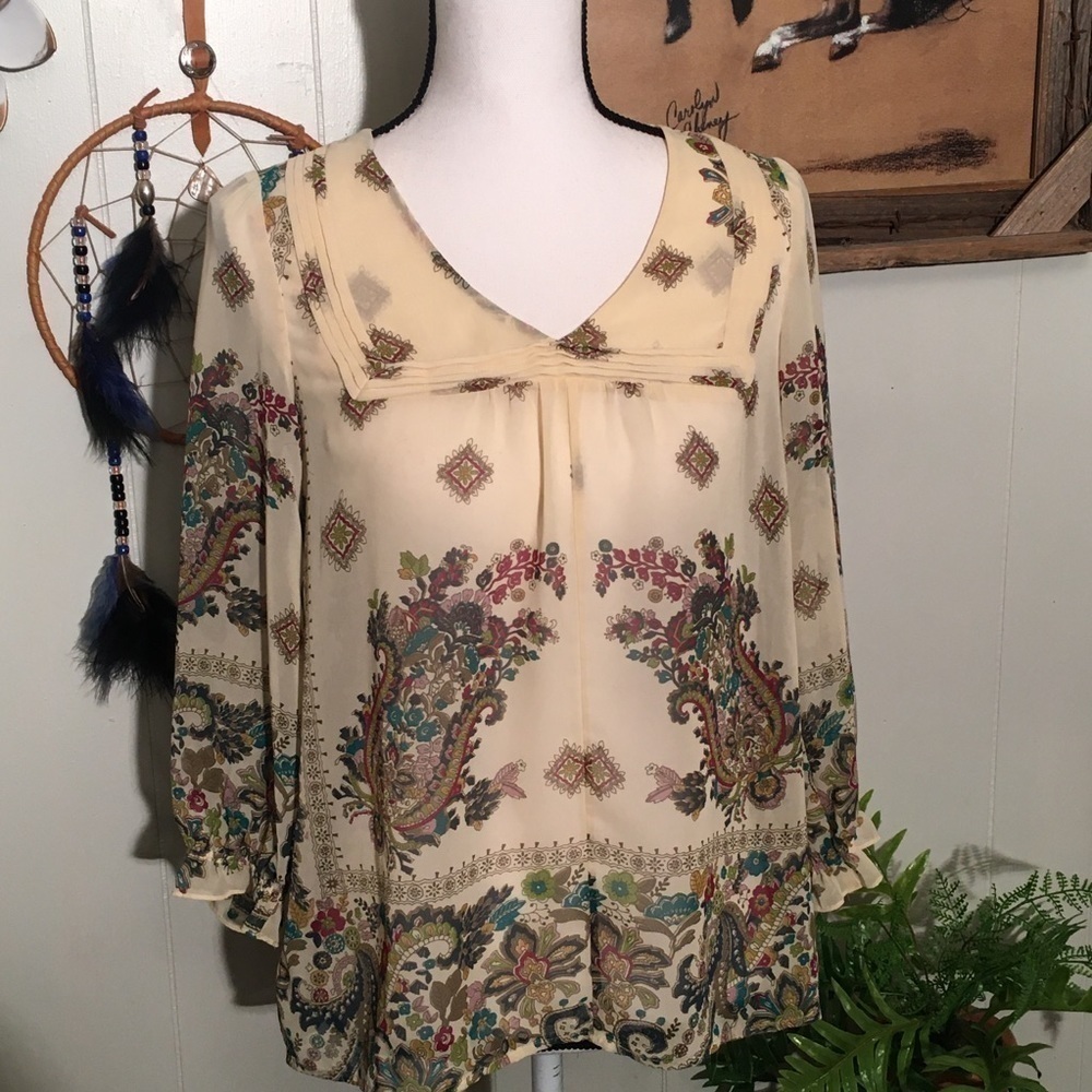 LOFT sheer paisley blouse